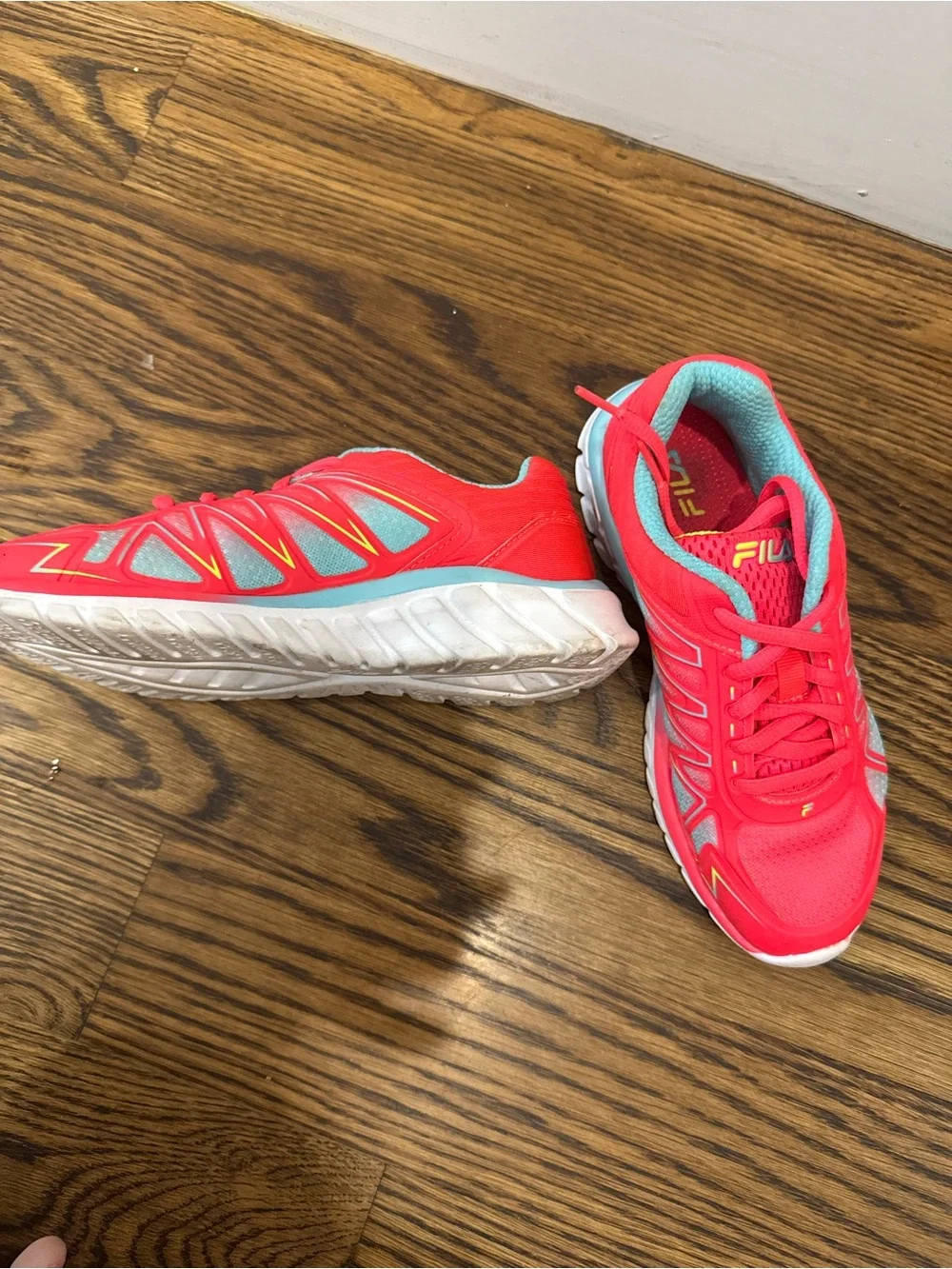 Two Pairs Girls Reebok and Fila Sneakers Shoes Size 2
